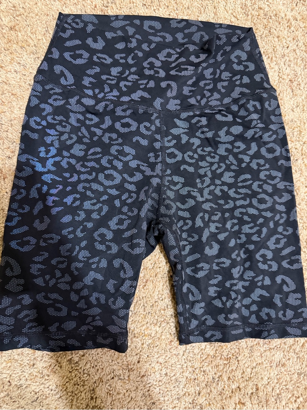 Zyia black leopard reflective Biker Shorts